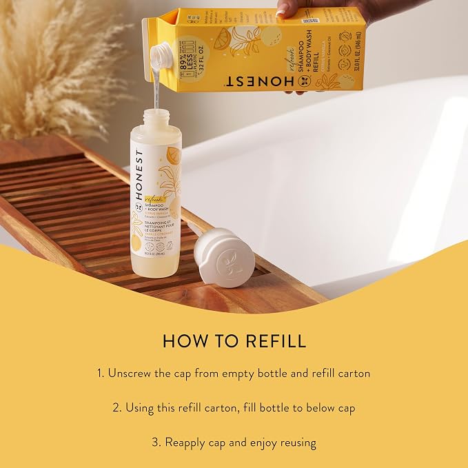 The Honest Company 2-in-1 Cleansing Shampoo Body Wash Refill Carton Gentle - Image 6