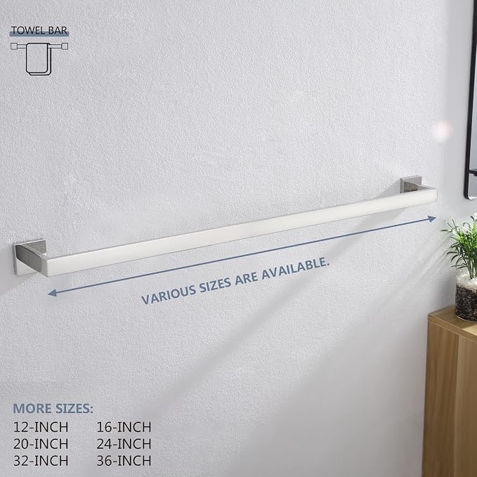 KOKOSIRI 36-Inch Single Towel Bar, Bathroom Kitchen Towel Holder, Wall Mounted - Image 4