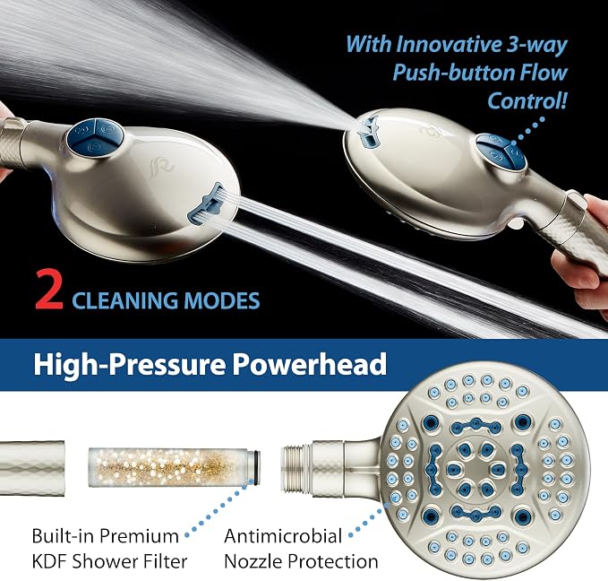 AquaCare 4X High Pressure 10-mode Filter Handheld Shower Head - Image 5