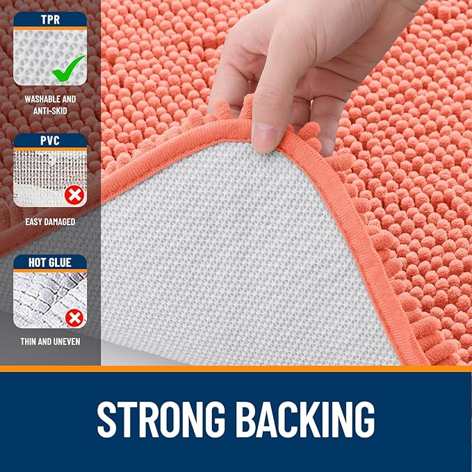 OLANLY Toilet Rugs U-Shaped 24x20, Extra Soft Absorbent Chenille Contour - Image 6