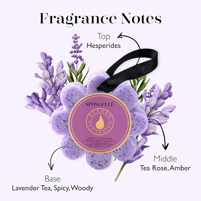 Spongelle French Lavender Wild Flower Buffer Body Scrubber | Bath & Shower - Image 3