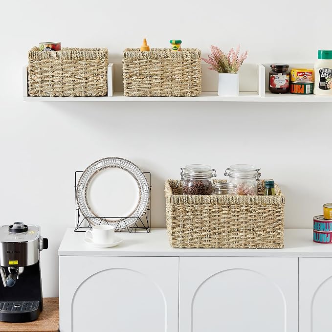Vagusicc Wicker Basket, Seagrass Wicker Storage Basket Bins - Image 4