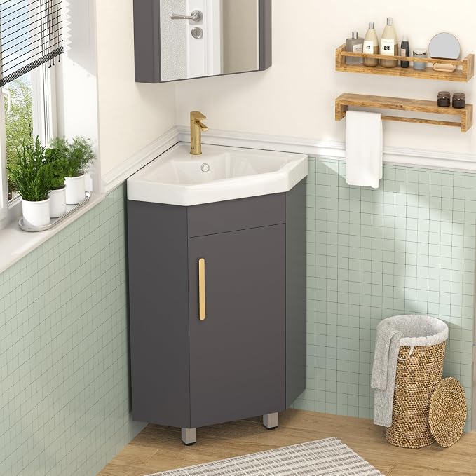 24" Corner Bathroom Vanity Sink Combo by FINDEPOT