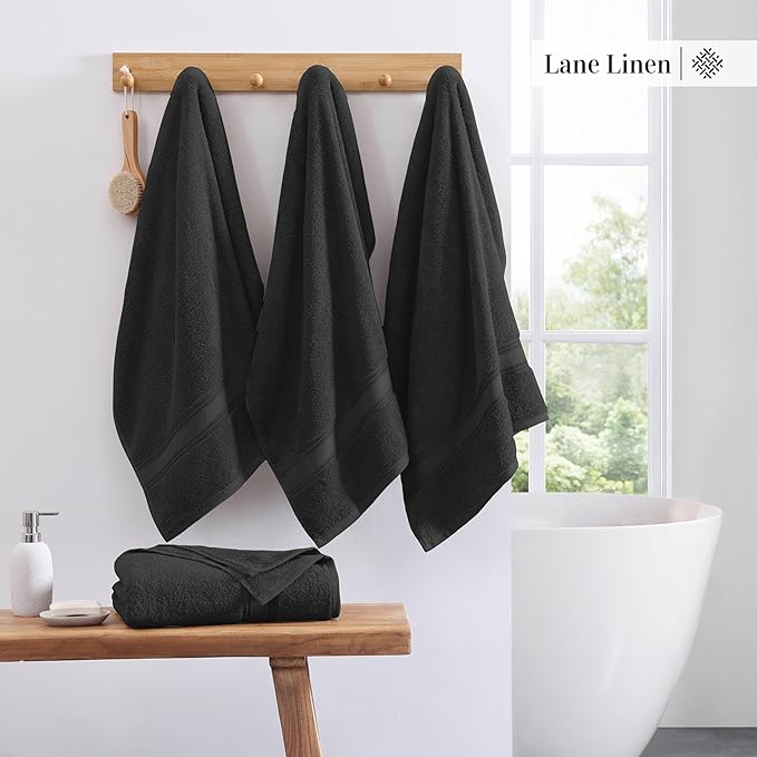 LANE LINEN 100% Cotton Bath Towels 4 Pack - Image 3
