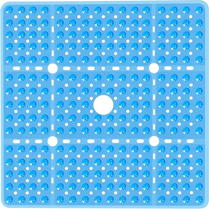 Large Square Shower Mat Non Slip 27x27 Inch, Square Bath Mat Tub Mat by NaolotureHome