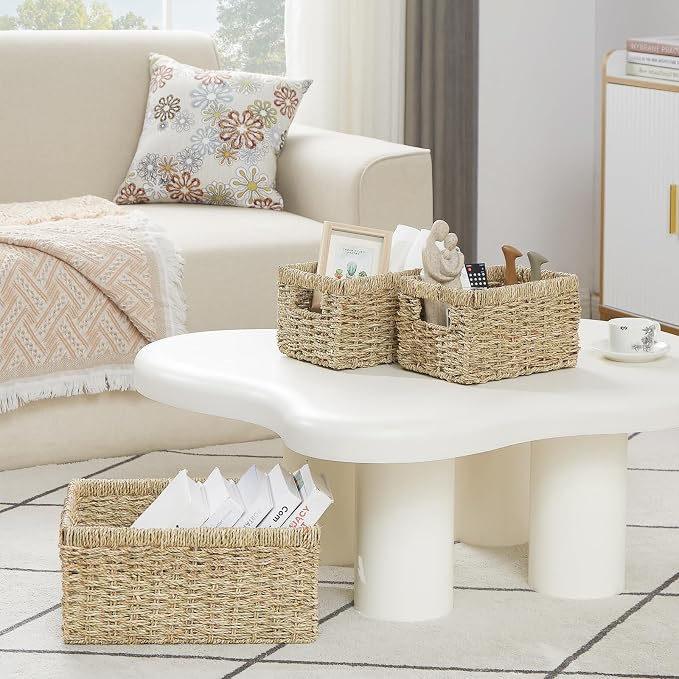 Vagusicc Wicker Basket, Seagrass Wicker Storage Basket Bins - Image 5