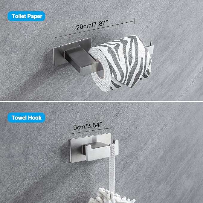 4-Pieces Bathroom Hardware Accessories Set, Towel Rack Towel Bar Toilet Paper - Image 5