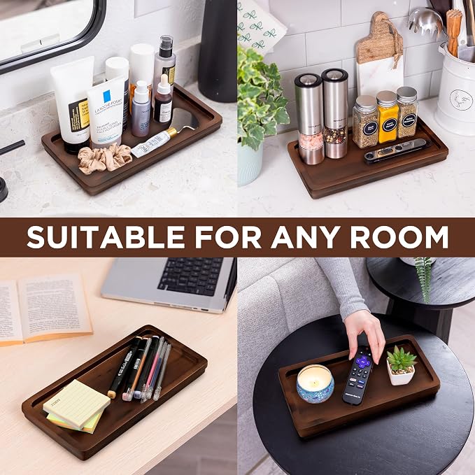 Bathroom Vanity Tray 11.8x5.9in of Acacia Wood - Image 4