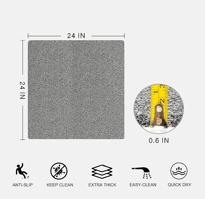 Nonslip Bathtub Mat, Anti Slip Bath Mat 0.6" Extra Thick, Quick Dry Bath Tub - Image 2