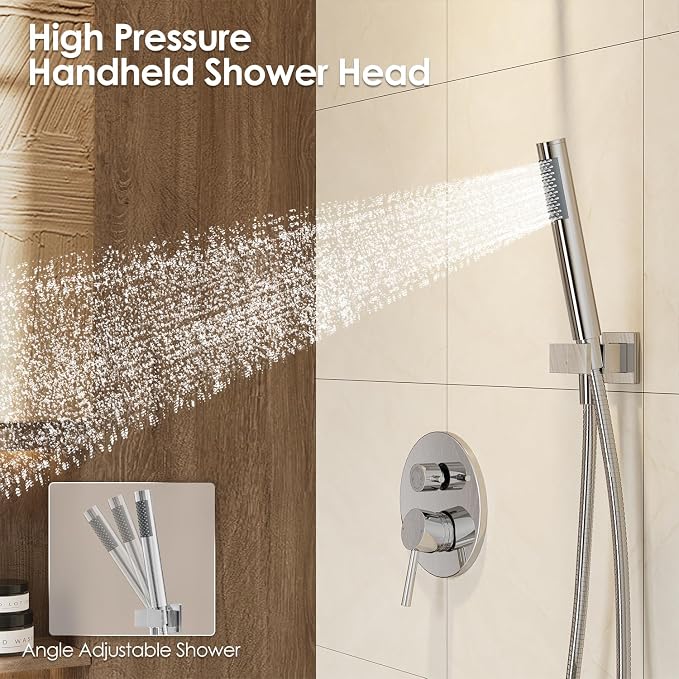 Gabrylly Shower System with Tub Spout, Bathtub Shower Faucets Set with 3-Way - Image 5