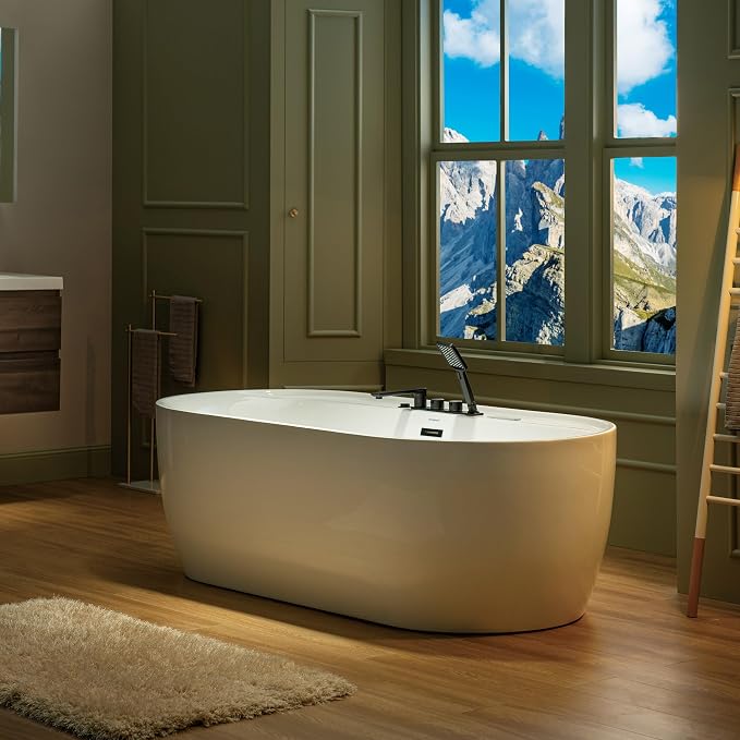 WOODBRIDGE 72" x 35-3/8" Whirlpool and Air Bath Heated Soaking Combination Tub - Image 17