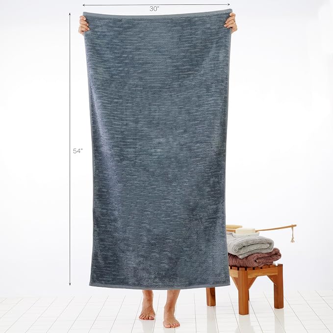 SKL Home CloudSoft Cotton Luxury 6-Piece Towel Set, Smoke Blue - Image 2