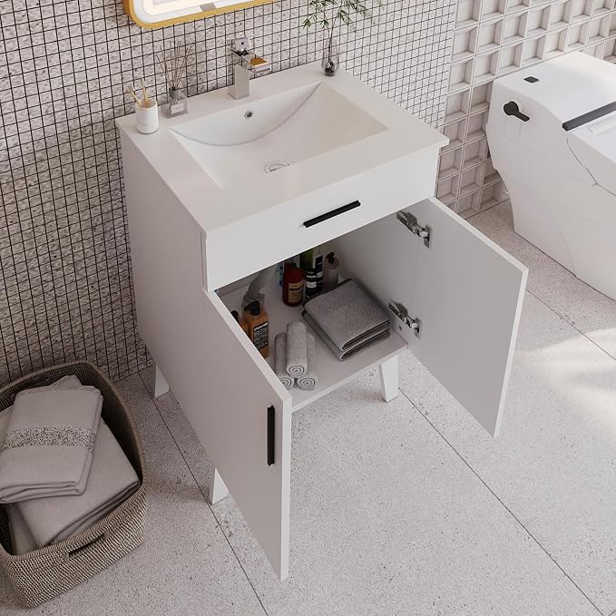 24" Bathroom Vanity with Sink, Vanity Combo with Two Soft Close Cabinet Doors - Image 3
