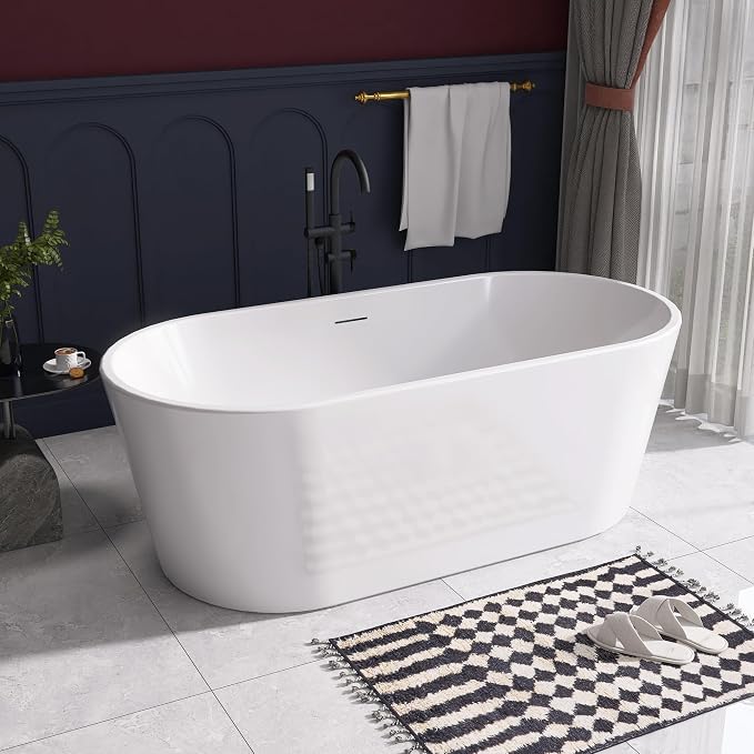 67" Acrylic Free Standing Tub, Stand Alone Tub, Freestanding Bathtub, Soaking by YinzanwBathtub