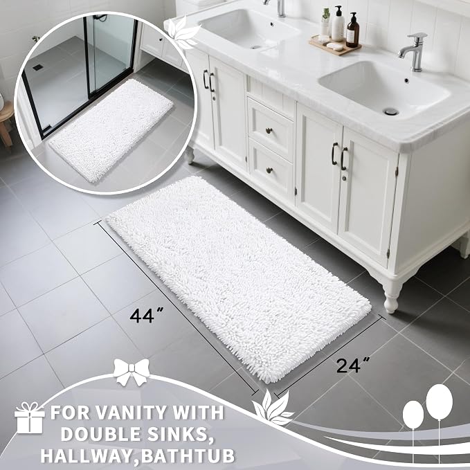 Yimobra Long Bathroom Rug Non Slip 44x24 Inch, Extra Thick Soft Absorbent - Image 2