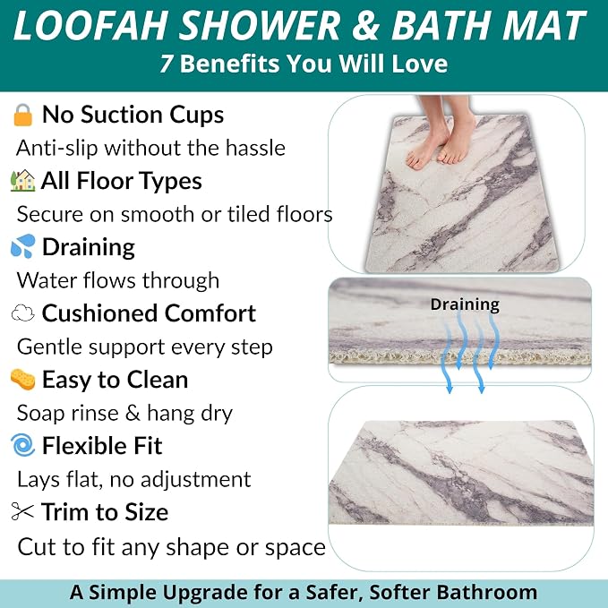 Enkosi Loofah Non-Slip Shower Mat - Image 4
