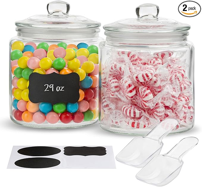 KooK Glass Storage Jars with Lids - 29oz by Kook