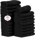 Ample Decor Washcloth Set of 20 Black 100% Cotton by AmpleDecor