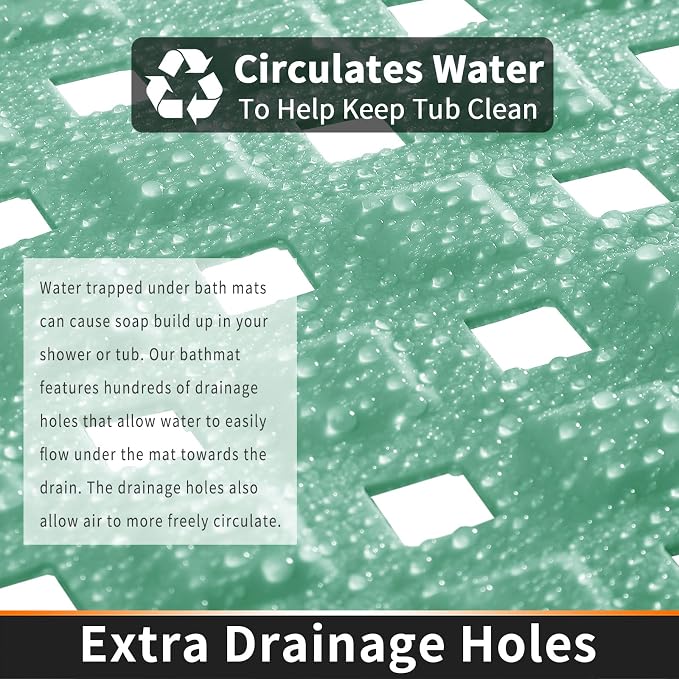 Yimobra Bathtub Mat Non Slip, Super Strong Suction Cups, 27.5"x15.5" Long - Image 3