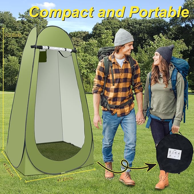 Portable Hot Shower Tent for Camping, Pop Up Privacy Tent - Image 7
