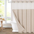 MitoVilla No Hooks Required Farmhouse Shower Curtain by MitoVilla
