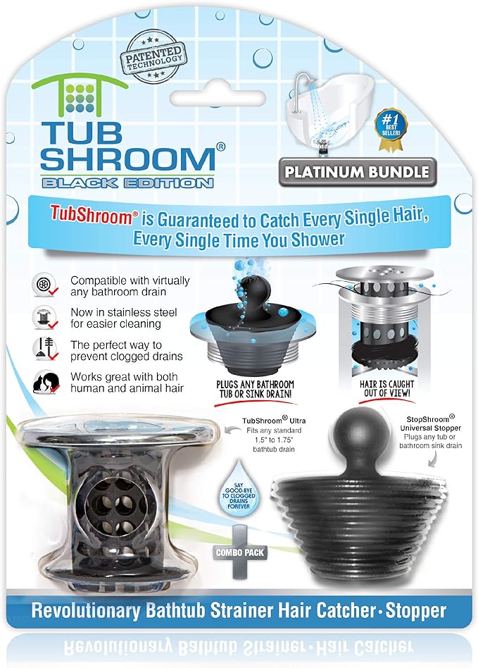 TubShroom Tub Drain Hair Catcher Combo Pack by TubShroom