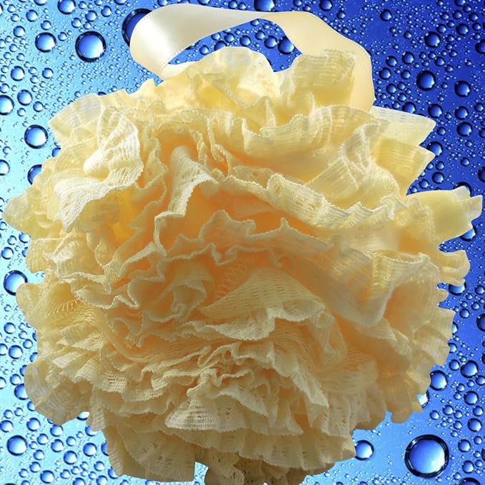 Loofah-Bath-Sponge Lace-Mesh-Set // 2-Scrubs-in-1 by Shower Bouquet/Large Full - Image 6