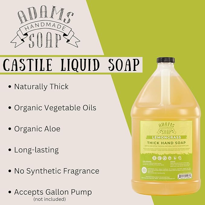 Adams Handmade Soap Thick Organic Castile Liquid Hand Soap 1 Gallon Refill - Image 3