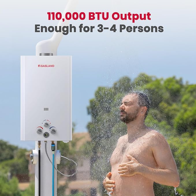 GASLAND 4.22GPM Outdoor Propane Tankless Water Heater, 16L Gas Outdoor Shower - Image 2
