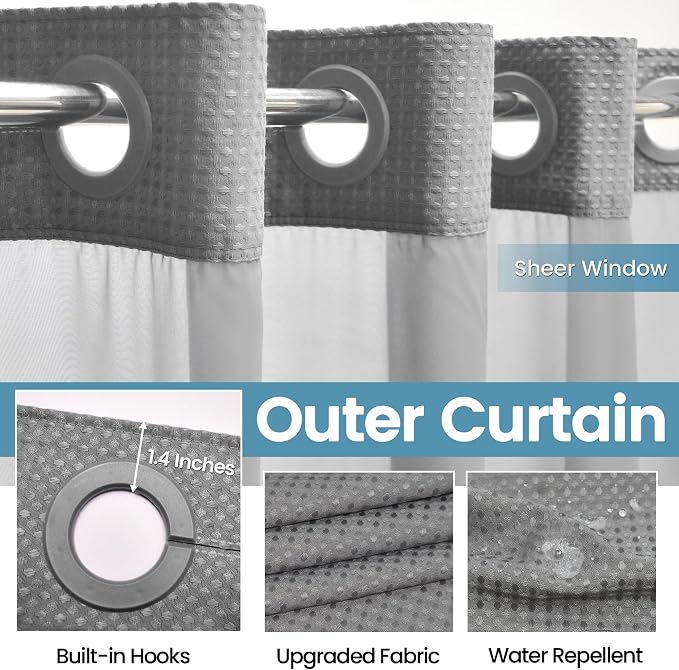 Stall No Hook Shower Curtain - Image 5