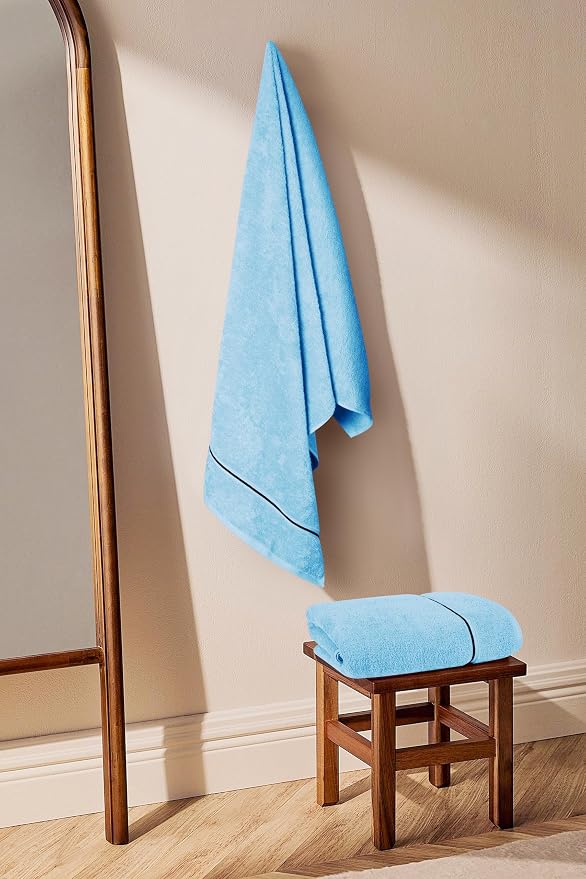 MyOwn Cotton 2 Pack Oversized Bath Towel Set 28x55 inches, Large Bath Towels - Image 4
