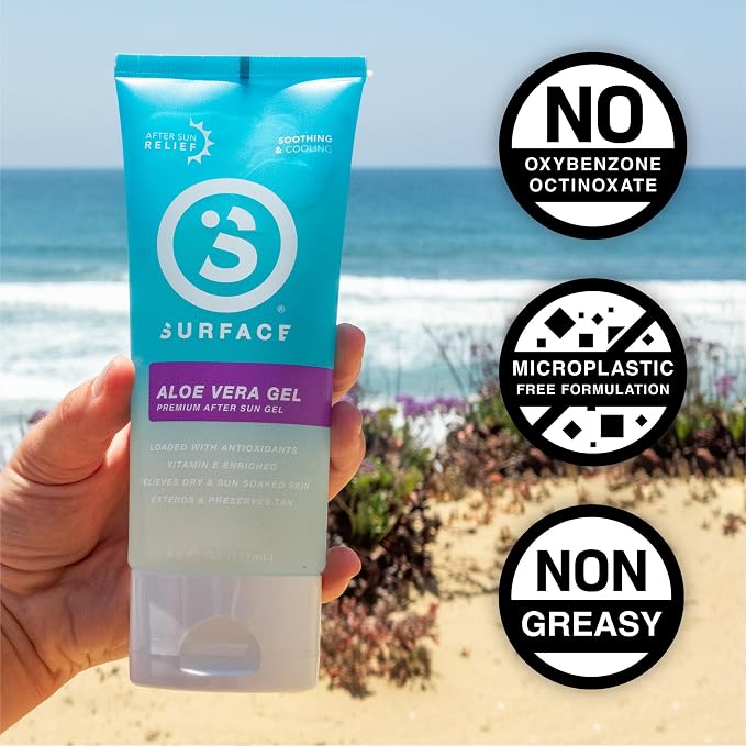 Surface Aloe Vera Gel, Sunburn Relief and After Sun Care, Cooling Hydrating Gel - Image 4