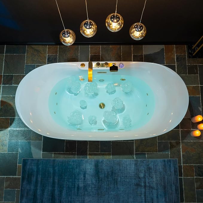 WOODBRIDGE 72" x 35-3/8" Whirlpool and Air Bath Heated Soaking Combination Tub - Image 15