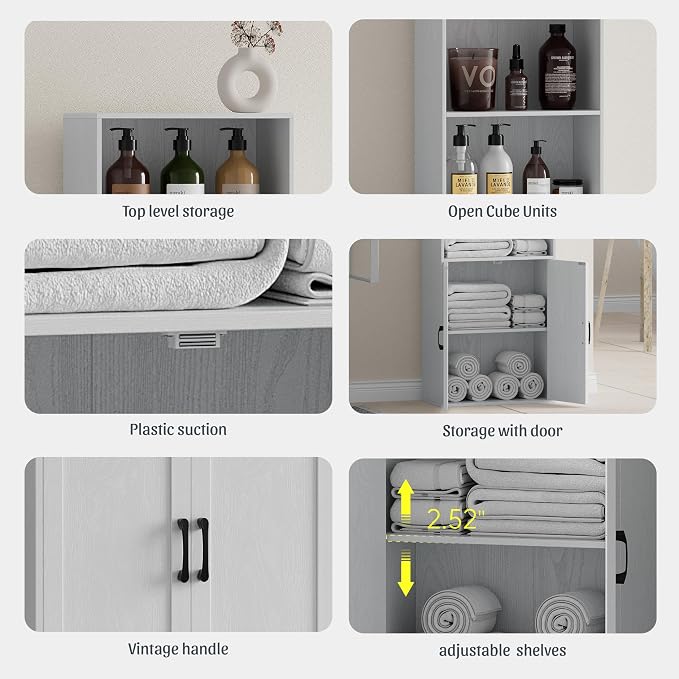 Tall Bathroom Storage Cabinet, Bathroom Floor Cabinet - Image 4