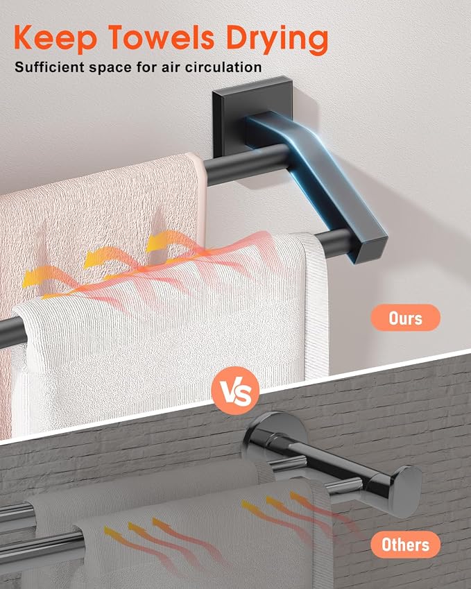 Alise Bath Double Towel Bars, Towel Holder Towel Racks - Image 5