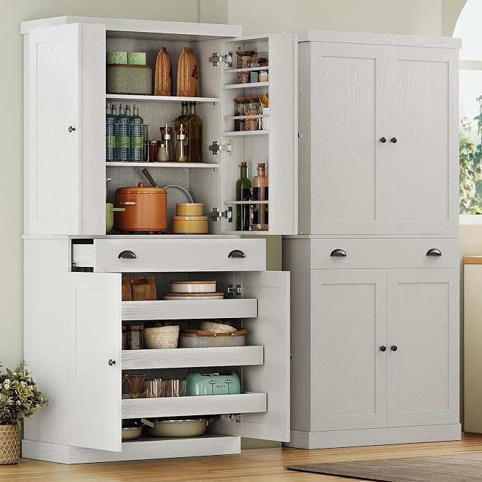 IRONCK Kitchen Pantry Cabinet 72" Height, Freestanding Cupboard - Image 2