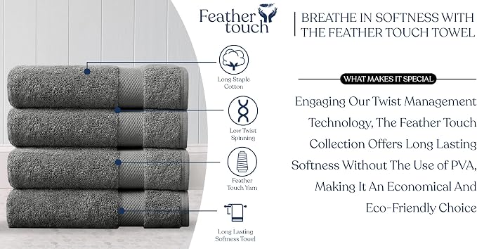 Delara Organic Cotton Luxuriously Plush Bath Towel Pack of 4 | GOTS & OEKO-TEX - Image 7