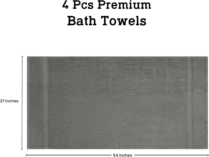 Casa Lino Silver Grey Bath Towels Set of 4 - Image 4