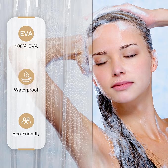 AmazerBath Shower Curtain Liner, 100% EVA Silky Soft Clear Heavy Duty Shower - Image 6