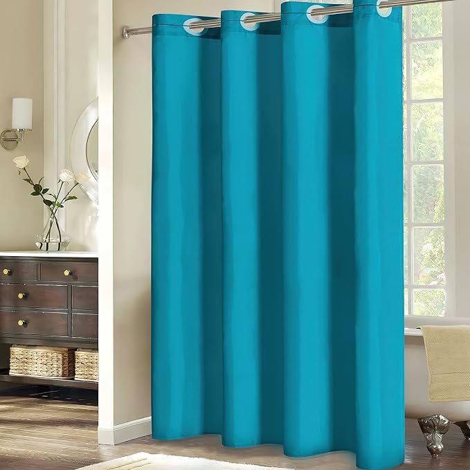Furlinic No Hook Stall Shower Curtain 36x72 Inch, Polyester Fabric Small Narrow - Image 5