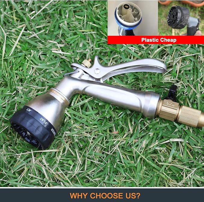 ESOW Garden Hose Nozzle 100% Heavy Duty Metal, Water Hose Sprayer - Image 5