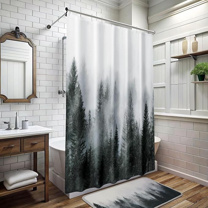 ORTIGIA 60x72 Misty Forest Stall Shower Curtain - Image 9