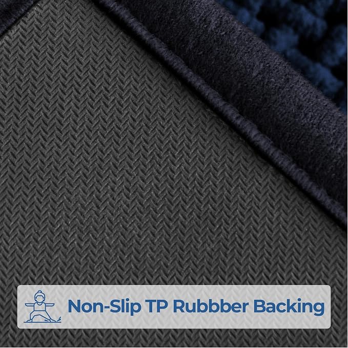 GRANNY SAYS Blue Bathroom Rugs Non Slip Washable, Absorbent Bath Mats 32" x 20" - Image 3