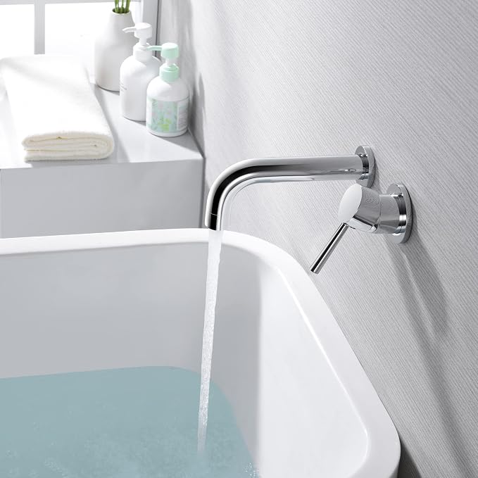 SUMERAIN Wall Mounted Bathtub Faucet, Single Handle Tub Faucet Set Including - Image 4