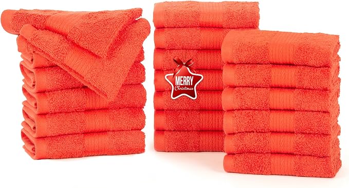 Ample Decor Wash Cloths Pack of 20, Oeko Tex Certified 600 GSM 100% Cotton Soft by AmpleDecor