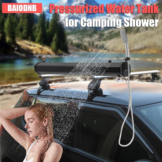 Pressurized Water Tank for Camping Shower, Portable Camping Showerhead Handheld - Image 2