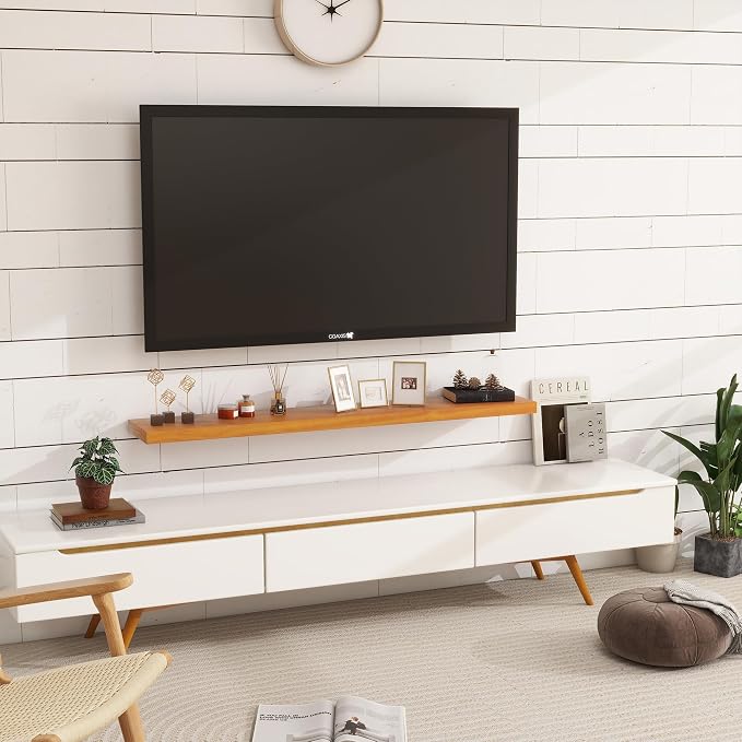 Vivelove Solid Wood Floating Shelves 48 Inches Long, 8”Deep x 1.4” Thick Wall - Image 5