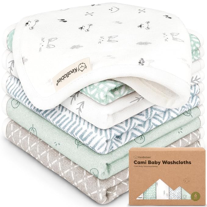 6-Pack Cotton Baby Washcloths for Newborn by KeaBabies