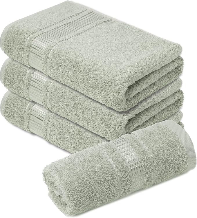 Melissa Linen, 4-Piece Bath Wash Cloths Set, 100% Turkish Cotton, Face & Hand by MelissaLinen