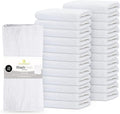 GOLD TEXTILES 24 Pack Economy White Washcloths Set by GOLDTEXTILES